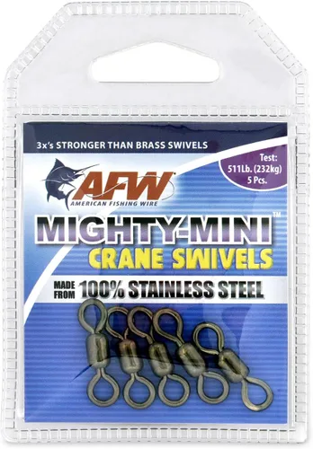 Miniatura 12 de American Fishing Wire Mighty Mini grúa giratoria, línea de pesca esencial, equipo de pesca compacto, giro de agua salada, giro de acero inoxidable