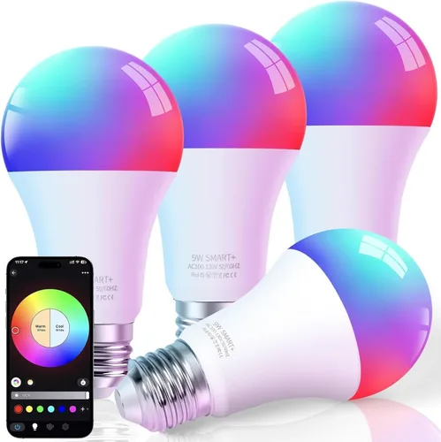 Miniatura 11 de FRIDEKO HOME Bombillas inteligentes – Bombilla LED regulable que cambia de color para el hogar, funciona con sincronización de música Bluetooth