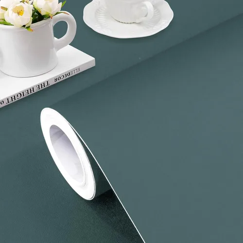 Miniatura 10 de Jeweluck Papel tapiz azul claro para despegar y pegar, papel de contacto azul cielo, 15.7 x 118.1 pulgadas, vinilo autoadhesivo puro mate extraíble