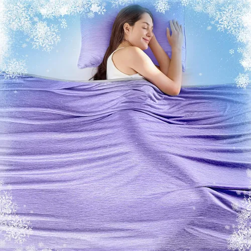 Miniatura 17 de KMUSET Manta refrescante (50 x 60 pulgadas), manta refrescante de verano de doble cara para personas que duermen con calor y sudores nocturnos