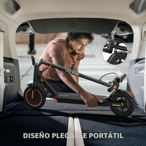 Miniatura 6 de VOLPAM Adult Electric Scooter, 250W/350W/500WMotor, 8.5"/10" Solid Tires, 10/19/22Mph, 32/28/23/21/18/16/10Miles Max Range, Dual Braking Naranja
