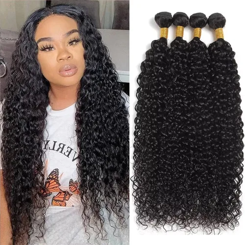 Paquetes de cabello humano onda de agua 4 paquetes 10 12 14 16 pulgadas 10A brasileño virgen rizado profundo paquetes 100% sin procesar mojado y