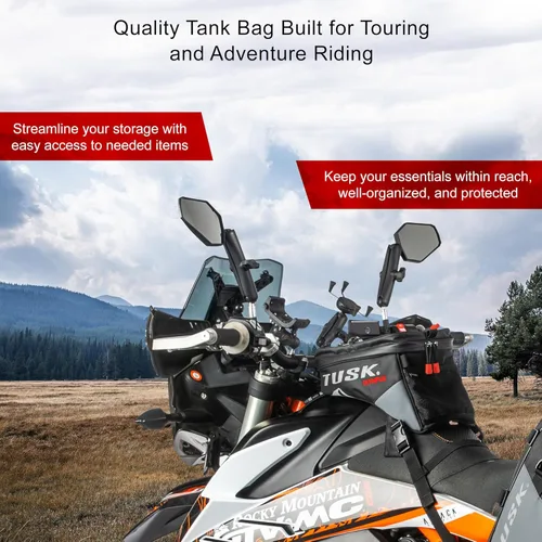 Miniatura 5 de TUSK Olympus - Bolsa de tanque pequeña – 4.5 L, cremalleras YKK, bolsillo transparente para mapa/teléfono y puerto para cable, cubierta para lluvia