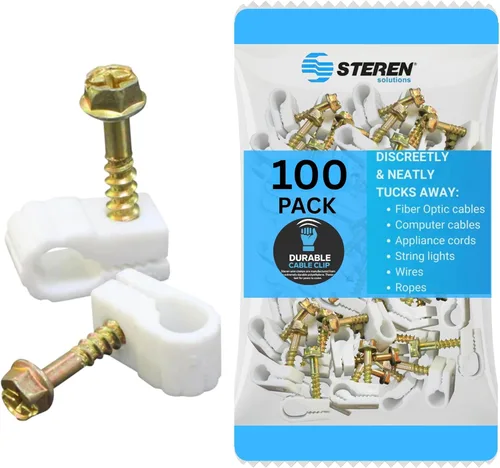 Miniatura 15 de STEREN Clips para Cable Coaxial - Soporte para Cables - Clips de Alambre - Clips de Revestimiento para Colgar - Soporte de Cable para Escritorio