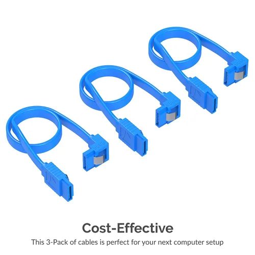 Miniatura 2 de SABRENT Cable de datos SATA III (6 Gbit/s) en ángulo recto con pestillo de bloqueo para unidades HDD/SSD/CD y DVD