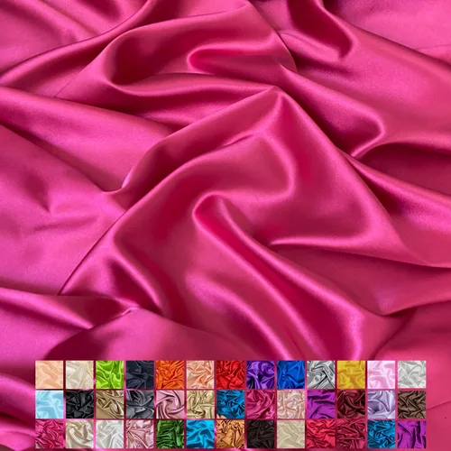Miniatura 32 de Yard - Tela de satén sedosa elástica de alta calidad - Tela para vestidos y faldas - Suave como la seda, brillo metálico, ideal para bodas y diseño