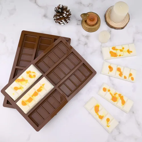 Miniatura 2 de Moldes de silicona para derretir cera de silicona, molde rectangular de barra de chocolate para velas de cera sin mecha, moldes de chocolate