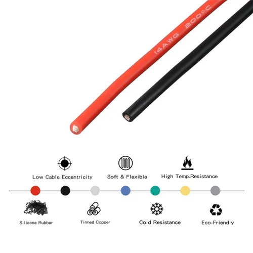 Miniatura 5 de BNTECHGO Carrete de alambre de silicona calibre 14 20 pies rojo y 20 pies negro flexible 14 AWG alambre de cobre estañado trenzado
