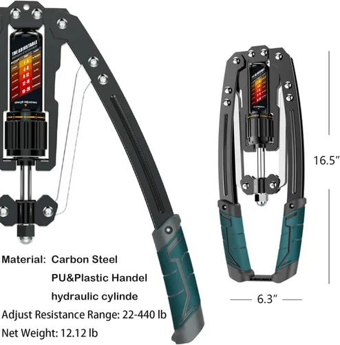 Miniatura 7 de EAST MOUNT - Ejercitador de brazo giratorio ajustable de 10 a 199 kg de potencia hidráulica, expansor de pecho para casa, equipo de entrenamiento