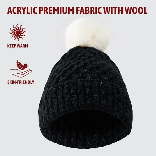 Miniatura 2 de zowya Gorro de punto suave cálido para mujeres y hombres, sombrero de invierno de doble cara