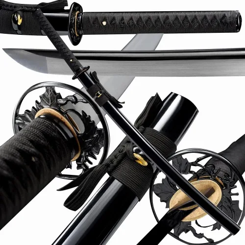 Miniatura 14 de Espada Katana Tradicional Forjada a Mano con Templado de Calor/Arcilla Verdaderas Katanas de Acero al Carbono 1060/1095 T10, Afilar, Espiga