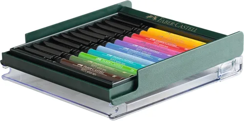 Miniatura 4 de Faber-Castell Art & Graphic Pitt Artist Pen Brush India Ink Pen, tonos básicos, juego de 12, para arte, manualidades, dibujo, bocetos, hogar, Negro