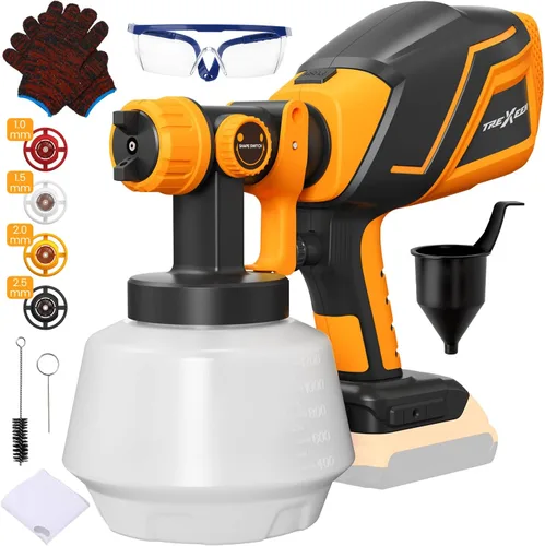 Pulverizador de pintura inalámbrico para batería Dw 20V MAX, pulverizador de pintura eléctrico con 40.6 fl oz, fácil de limpiar, modos de