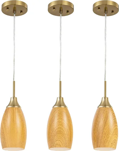 Miniatura 28 de Viinew Mini Lámpara Colgante de Vidrio, 1-Luz de Vidrio Artístico Ovalado Blanco Soplado a Mano Lámpara Colgante Suspendida para Isla de Cocina