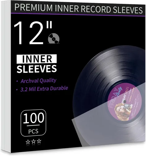 Miniatura 9 de Fundas interiores para discos de vinilo, 30 fundas interiores de vinilo LP antiestáticas de 12 pulgadas, fundas protectoras de vinilo de plástico