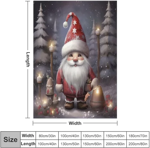 Miniatura 2 de Manta de Navidad de gnomo, manta de Navidad suave y cálida de 30 x 40 pulgadas, manta de franela cálida para cama, sofá, regalos para niños