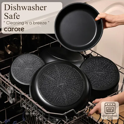 Miniatura 5 de CAROTE 19 piezas ollas y sartenes antiadherentes, juegos de utensilios de cocina con mango desmontable, ollas y sartenes de cocina de inducción