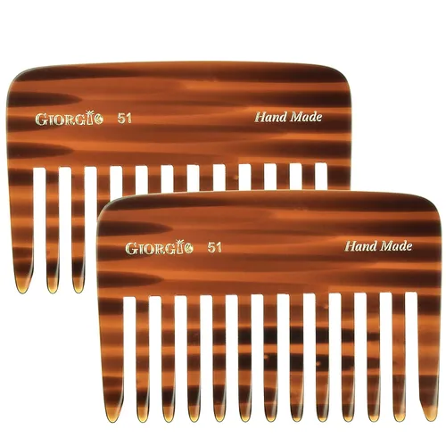 Miniatura 11 de Giorgio G51 Peines Desenredantes de Grafito para Bolso de Viaje Pequeño, Peine de Bolsillo de Dientes Anchos para Cabello Grueso Rizado Ondulado.