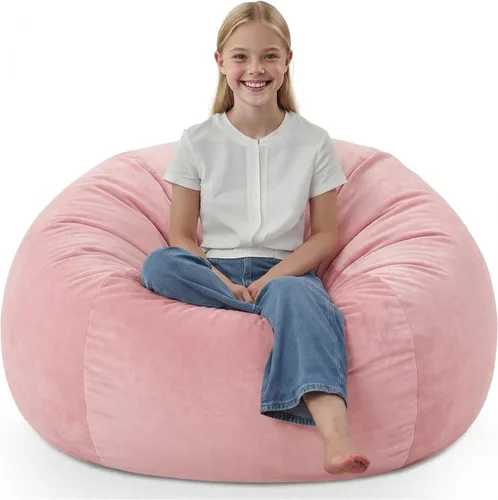 Miniatura 54 de Silla de Puf de 3 Pies, Sillas de Puf Cómodas con Relleno de Espuma Viscoelástica, Sofá de Puf Esponjoso con Funda de Terciopelo Holandés, Sillas