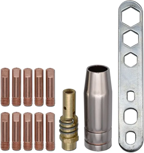 Punta de contacto .03 '' 0.031 in M6 Thread/Shield cup/Tips Holder Difusor para MB15 15AK MIG Antorcha de soldadura 13 unids