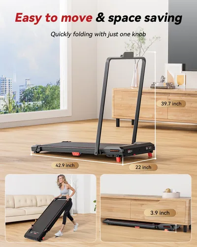 Miniatura 6 de Alfombra de Caminar con Inclinación, XBD - Caminadora para Debajo del Escritorio para Hogar y Oficina Pequeña, 2.5HP de Bajo Ruido, Portátil