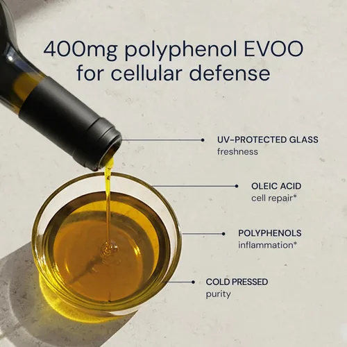 Miniatura 4 de Aceite de oliva Blueprint de Bryan Johnson – Aceite de serpiente- Aceite de oliva extra virgen de alto polifenol (400+ mg/kg) – Prensado en frío