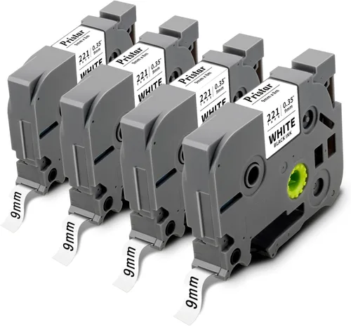 Miniatura 8 de Pristar TZe-211 Cinta de etiquetas compatible de 6 mm para Brother P Touch TZe TZ Cinta de etiquetas de 6 mm 0.23 Cinta de etiquetas laminada blanca