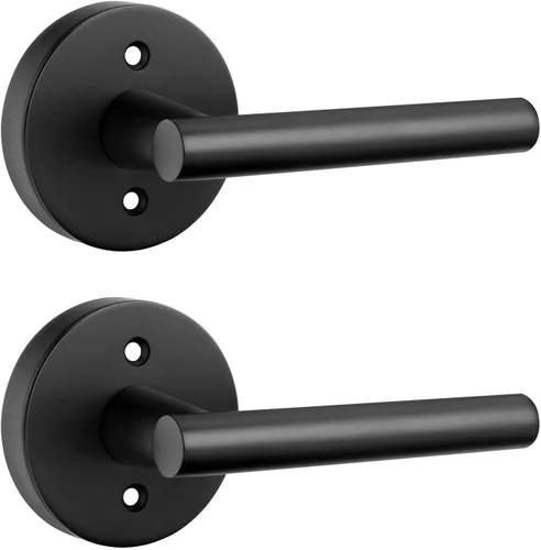 Goldenwarm - Paquete de 1 picaporte negro inactivo de una sola cara, con tirador de puerta de extracción mate, resistente, para armario o despensa