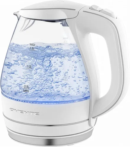 Miniatura 14 de OVENTE Hervidor Eléctrico, 1.5L de Vidrio de Borosilicato para Encimera, Calentador y Hervidor de Agua para Café o Té, Libre de BPA, Apagado Naranja