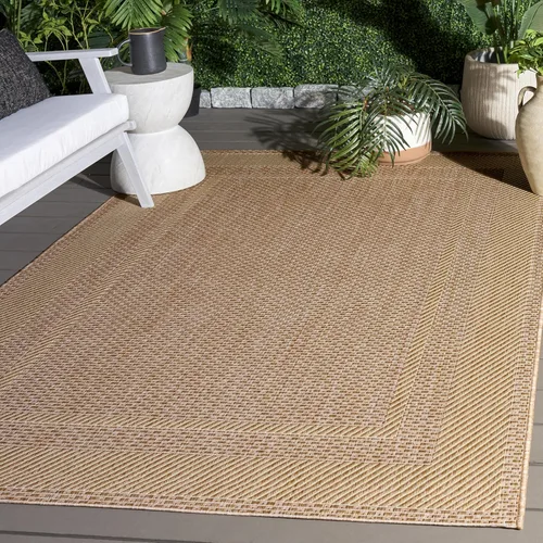 Miniatura 22 de SAFAVIEH Alfombra lavable al aire libre Courtyard Collection - 2'3" x 5', beige y negro, no desprende pelusa y fácil de limpiar, ideal para patio