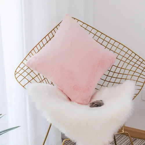 Miniatura 22 de Home Brilliant Fundas de almohada de piel sintética de oveja esponjosa de 18 x 18 pulgadas, fundas de almohada de piel sintética de oveja esponjosa