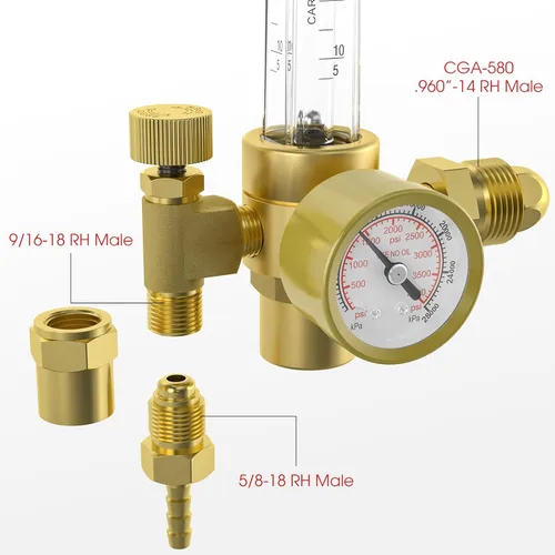 Miniatura 6 de YESWELDER Regulador de Gas Medidor Caudalímetro para Soldadura MIG y TIG de Argón/CO2 con Manguera de Gas de 8 pies