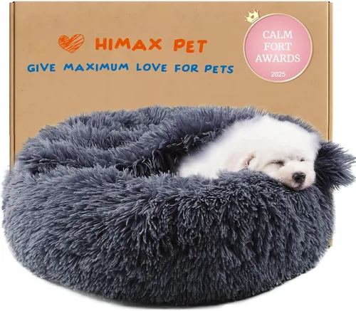 Miniatura 18 de Himax Camas para perros y gatos pequeños, cómodas camas para perros con manta adjunta, cama calmante antiansiedad esponjosa lavable