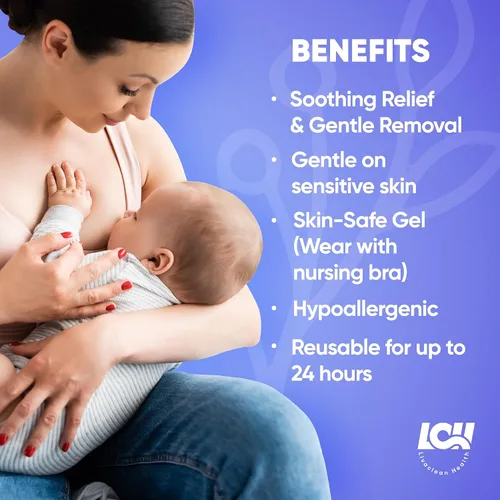 Miniatura 6 de Almohadillas de hidrogel para pezones de 16CT para lactancia materna con lanolina, almohadillas calmantes de gel refrescante para pezones doloridos