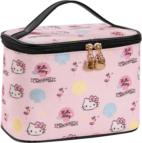 Miniatura 10 de AmBealla Bolsa de maquillaje grande impermeable con soporte para brochas de maquillaje, lindo organizador de maquillaje impreso para mujeres que