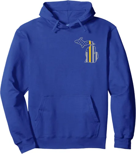 Miniatura 3 de Michigan Thin Gold Line Flag Police Operator 911 - Sudadera con capucha