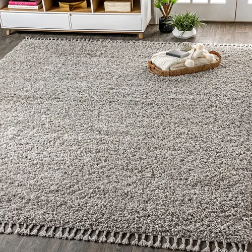 Miniatura 12 de JONATHAN Y Mercer Shag - Alfombra de felpa con borlas color crema para interiores, 3 x 5 pies, contemporánea, moderna, fácil de limpiar, para sala