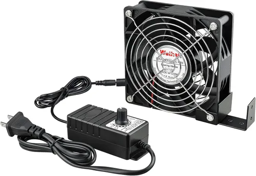 Miniatura 4 de Wathai Ventilador AC de 110 V y 240 V de 120 mm x 38 mm Muffin con controlador de velocidad variable para puerta, de habitación a habitación, estufa