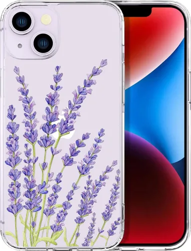 Miniatura 33 de Compatible con iPhone 14, funda transparente y bonita para mujeres y niñas, diseño floral, diseño floral femenino, funda para teléfono 14