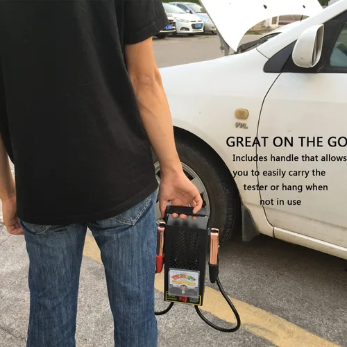 Miniatura 4 de Probador de carga de batería, probador de carga de batería de automóvil, 6 V, 12 V, probador de alternador de batería con voltímetro y pinzas