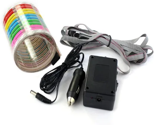 Miniatura 4 de Tira de LED para auto con diseño de ecualizador, pegatina de 90 x 25 cm, diseño musical, brillante, activado con la música, se ilumina al ritmo