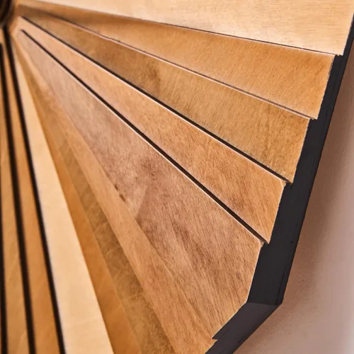 Miniatura 5 de Reloj de pared de madera de Verso paramétrico, reloj decorativo de madera acústica en capas de madera contrachapada 3D (pequeño)