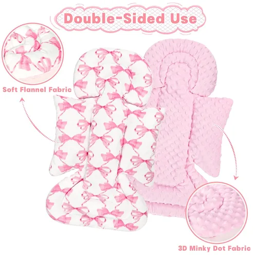 Miniatura 5 de Inserto de Asiento de Coche para Bebé, Soporte Suave para la Cabeza y Cuerpo del Asiento de Coche para Niña o Niño, Inserto Reversible para Asiento