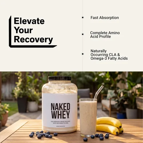 Miniatura 33 de NAKED Proteína de suero de vainilla 1 libra, solo 3 ingredientes, proteína de suero 100% natural de vacas alimentadas con pasto + vainilla + azúcar