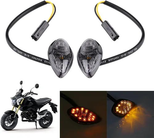 Miniatura 8 de Keenso 2 unids luz de giro de motocicleta, señales de giro al ras en forma de ojo para Grom 2014-2016