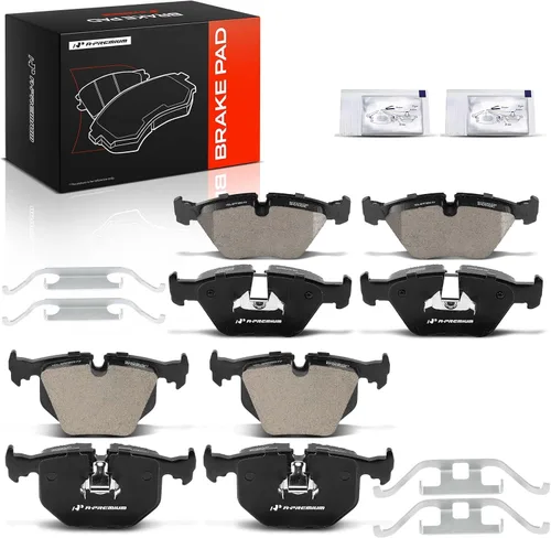 Miniatura 11 de A-Premium Juego de pastillas de freno de cerámica delanteras y traseras compatibles con BMW 330Ci 2001-2006 3.0L, 330i/330xi 2001-2005 3.0L, X3