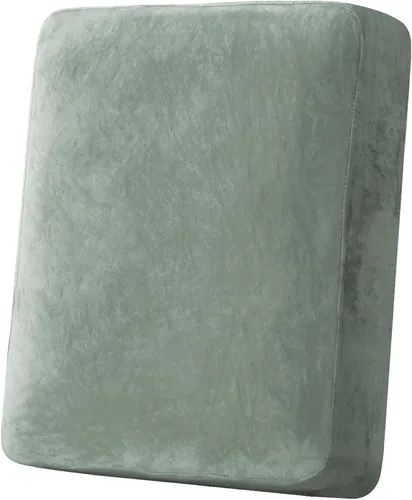 Miniatura 123 de H.VERSAILTEX - Funda de terciopelo elástica y afelpada para protección de cojines de sofá biplaza, silla o sofá, 2 piezas, tamaño grande, color gris