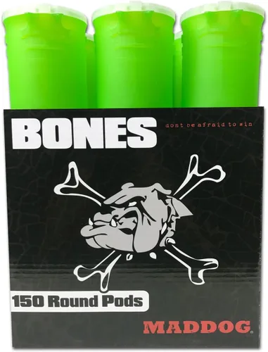 Miniatura 10 de Maddog 150 cápsulas redondas de paintball de huesos Tubos duraderos de recarga rápida para torneos y recreativos Speedball Woodsball Paquete