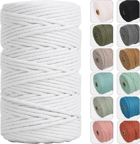 Miniatura 17 de NOANTA Cuerda de macramé de 109 yardas de 109 yardas, cuerda de algodón de color natural para colgar en la pared, ganchos de plantas, manualidades