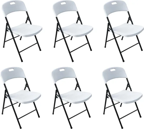 BTEXPERT Silla plegable gruesa portátil de plástico para interiores y exteriores, boda, evento, picnic, cocina, comedor, iglesia, escuela, silla